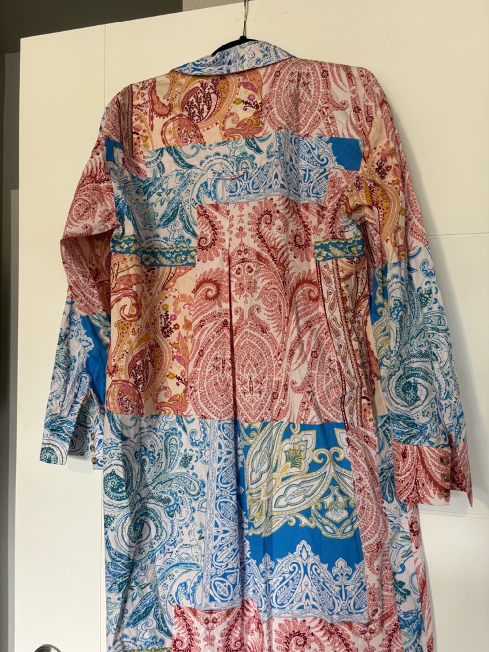 Anthropologie Maeve the Soren long sleeve shirt dress size M patchwork paisley - Picture 4 of 11